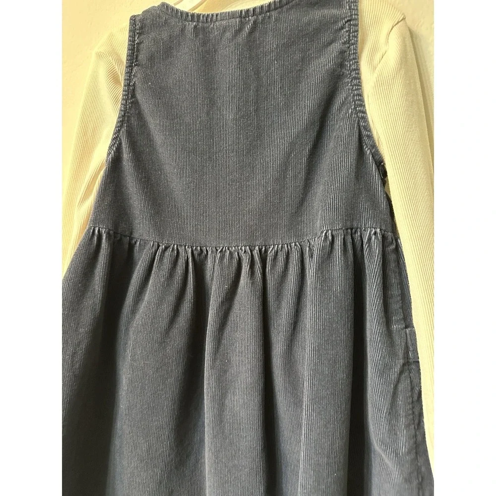 Old Navy Toddler Girls Corduroy Dress Set 5T Dusk Navy Pinafore Jumper 2-Pc Fall